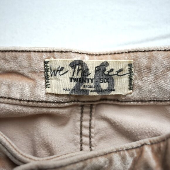 We The Free Jeans Women's Size 26 Pink Champagne Velvet Sweat Jane Pants - Picture 1 of 9